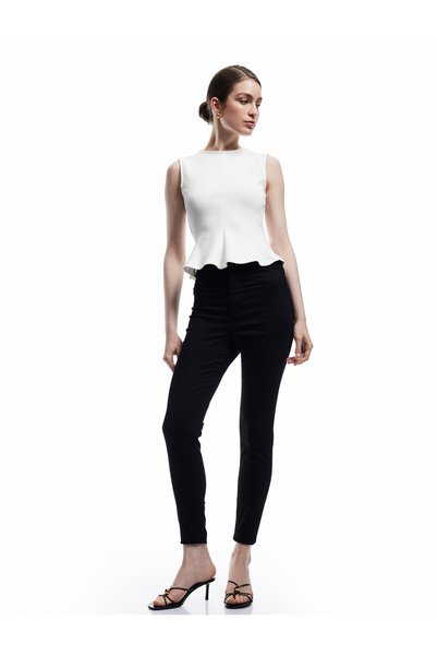 Koton Pantaloni skinny cu talie înaltă, cu picior îngust, skinny fit - blugi ...