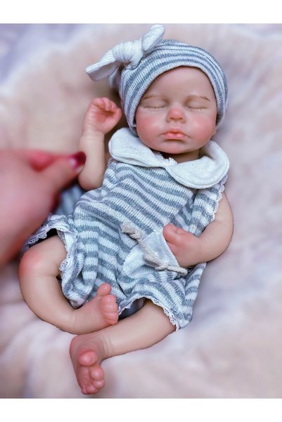 Choice Painted Bald-Boy 33cm Can Open Mouth Full Body Solid Silicone LouLou R...