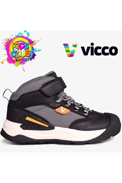 Vicco Stone Ортопедични детски боти с гумена подметка ЧЕРЕН