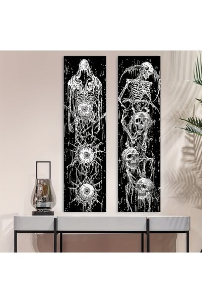 Choice 2pcs150cmX40cm black 2pcs/set Skeleton Tapestry, Polyester Tapestry, W...