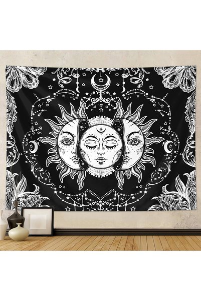 Choice11 100x150cm GT1204 1pc Sun Moon Tapestry, Burning Sun and Stars Tapest...