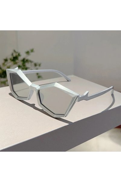 choice2 as picture shows s-silvery coating KAMMPT Irregular Rim Punk Sunglass...