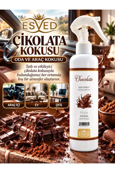 ESVED Çikolata Kokusu Oto Kokusu Spreyli Araç Oda Ve Ortam Kokusu 400 Ml Kalı...