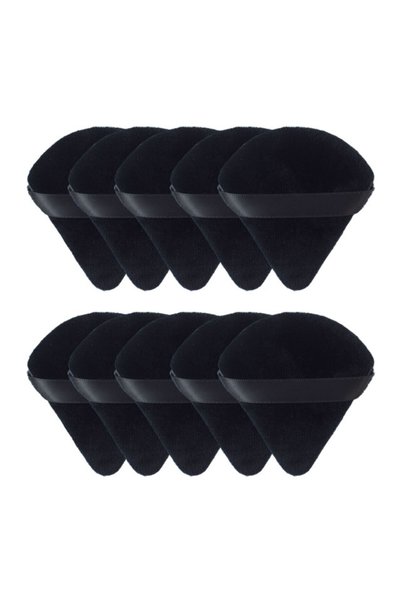 Choice3 10pcs black 10/20Pcs Triangle Velvet Powder Puff Pizza Flours Mini Fa...