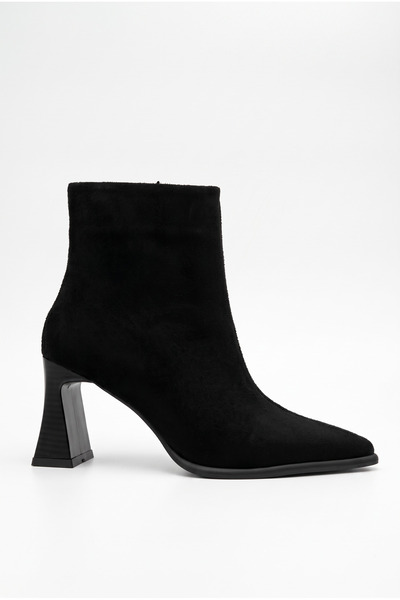 Shoesers Cizme de damă cu toc gros, vârf ascuțit, cu cusături, din piele into...