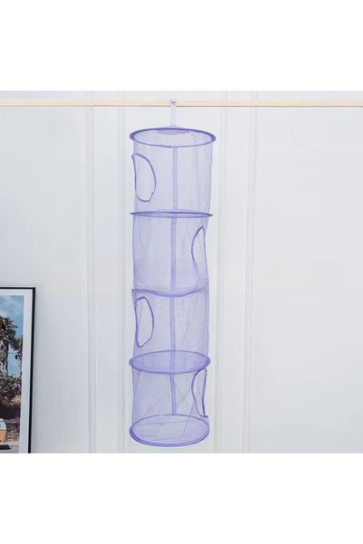 choice2 PURPLE Mesh Hanging Storage Space Saver Bags Organizer Foldable Stora...
