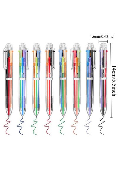 Choice 10PCS 6Colors 1-10pcs Multicolor Ballpoint Pens 0.5mm 6-in-1, 6 Colors...