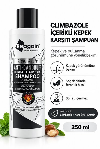 Reagain Sülfatsız Kepek ve Pullanma Karşıtı Bitkisel Şampuan - Climbazole, Na...
