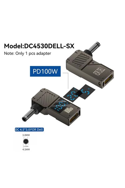 Choice5 محول طاقة من النوع سي إلى دي سي من ديل SX PD100W مقاس 45×30 ملم، محول...
