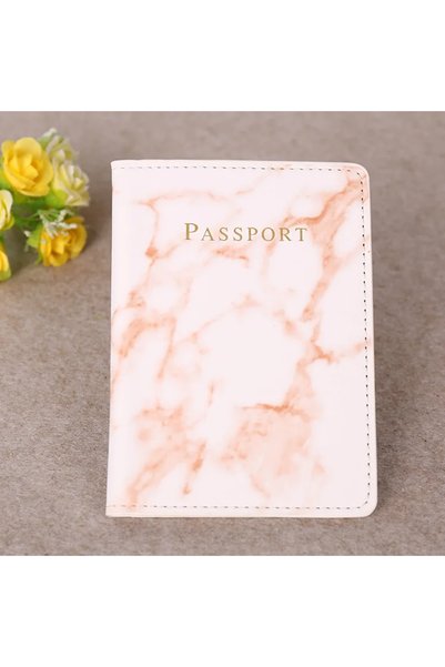 Choice3 Red Women Men Passport Cover Pu Leather Marble Style Travel ID Passpo...