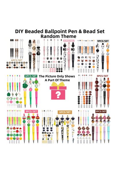 Choice 1 SET-Random Theme 1 Random Theme Beaded Ballpoint Pen & Bead DIY Set,...