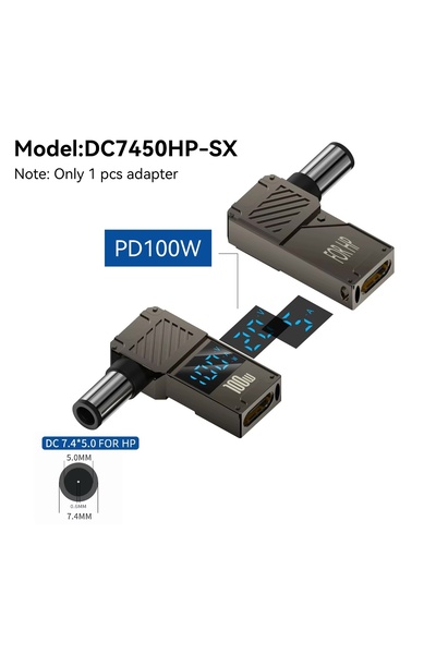 Choice13 محول طاقة من النوع سي إلى دي سي 74x50 HP SX PD100W، محول شحن لابتوب ...