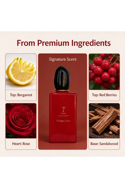 ARIANA Unique Love Eau de Parfum for Women, Elegant Floral Fruity Perfume, Ideal Gift for Her Long Lasting Scent