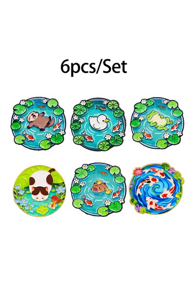 Choice7 1 3-6pcs/Set Cartoon Black Cat Camera Frog Racoon Enamel Pin Cute Ani...