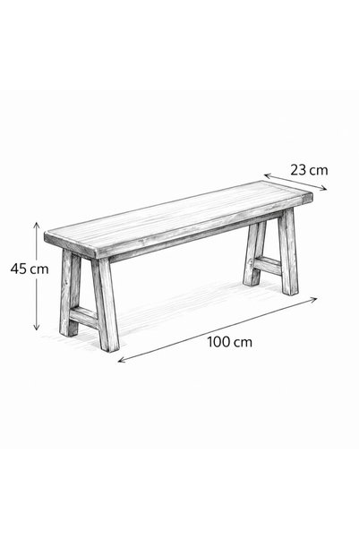 Story of candle Wooden bench for indoor and outdoor use, made of premium wood, brown 21.5x45x100 cm
