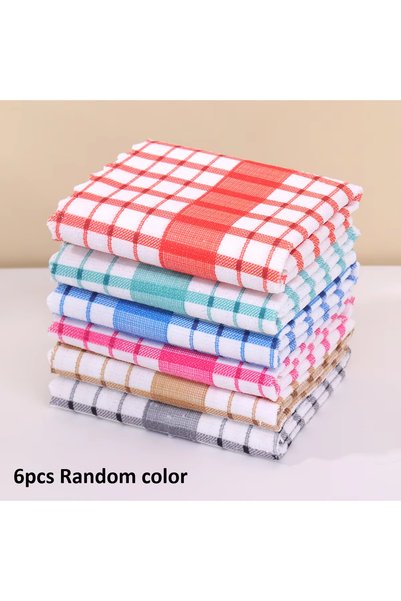 Choice1 6pcs 6pcs/12pcs Modern Printed Checkered Dish Towels, Scouring Pads, ...