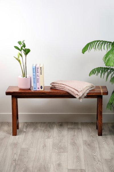 Story of candle Wooden bench for indoor and outdoor use, made of premium wood, brown 21.5x45x100 cm