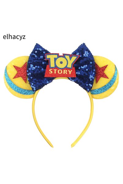 Choice15 TDMQ001-6 Cartoon Mouse Ear Headband Sequins Bow Hairband Space Astr...