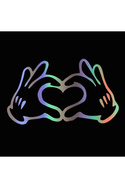 Choice 1Pc Colorful Laser 12x7cm Hand Heart Car Sticker Window Glass Body Bum...