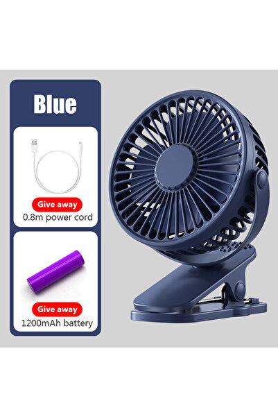 HAOYUNMA Blue with Battery Portable USB Mini Handheld Clip Fan Convenient And...