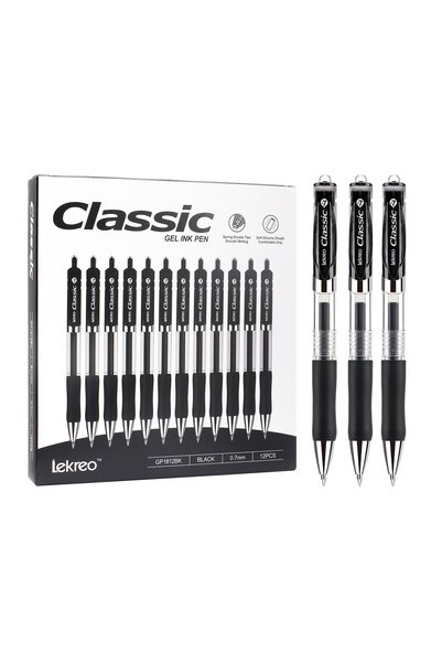 Choice 12pcs black color Lekreo Retractable 0.7mm Gel Pens, Extra Fine Point ...