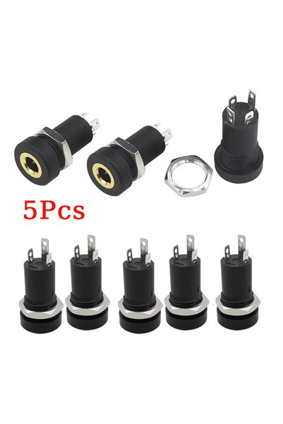 Choice 5pcs 3Pin 3.5mm Audio Jack Socket 3/4 Pole Stereo Solder Panel Mount 3...