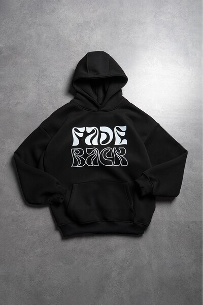 Fadeback Ghost Fade Oversize Siyah Erkek Hoodie