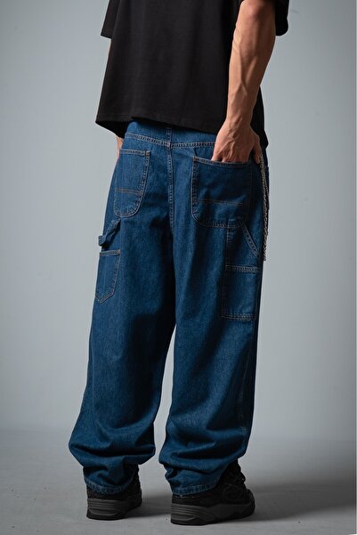 Crupt Studio Streetcrafted Blue Carpenter Super Baggy Men's Jean Pants