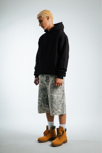 Twobucks Siyah Urban Ghost Oversize Erkek Sweatshirt
