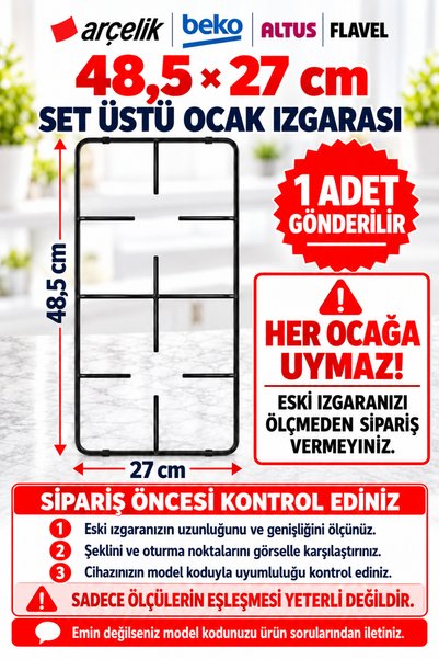 Arçelik Set Üstü Ocak Izgarası