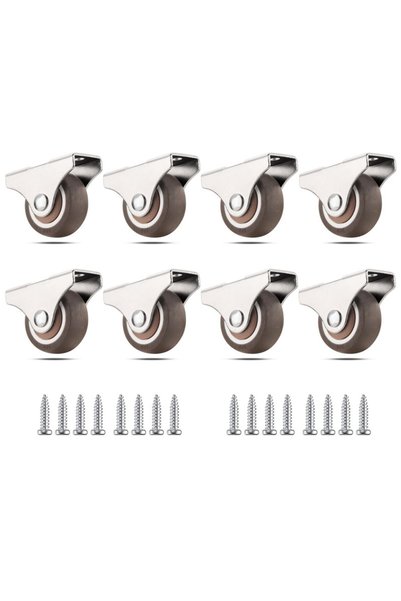 Choice 1.0 Inch 8PCS 1inch Mini TPR Rubber Directional Caster Wheel Non Swive...