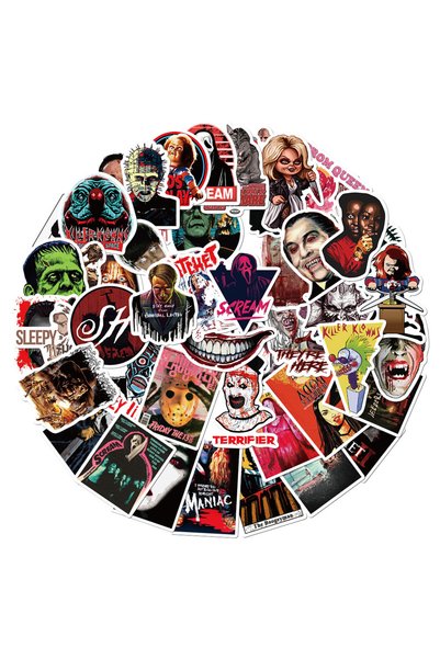 Choice 50 قطعة ملصقات شخصيات أفلام رعب للابتوب والسيارة والدفاتر وحافظات الهو...
