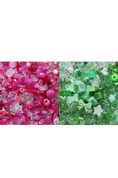 Choice Rose and Green 40g 2 Style Mixed Flowers Heart AB Color Phone Chain Be...