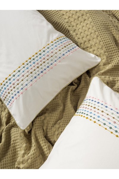 Cotton Box مجموعة Aura Double Pike مجموعة Pebble Mustard