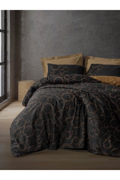 Cotton Box Dark Double Duvet Cover Set Dawn Copper