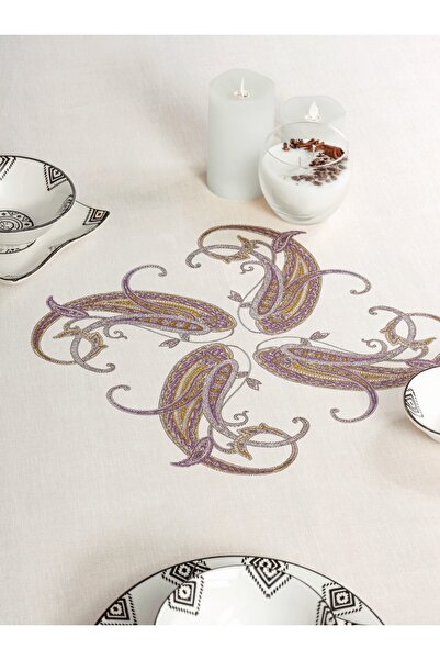 Cotton Box Tablecloth Printed Table Cover Nels Beige 170X230