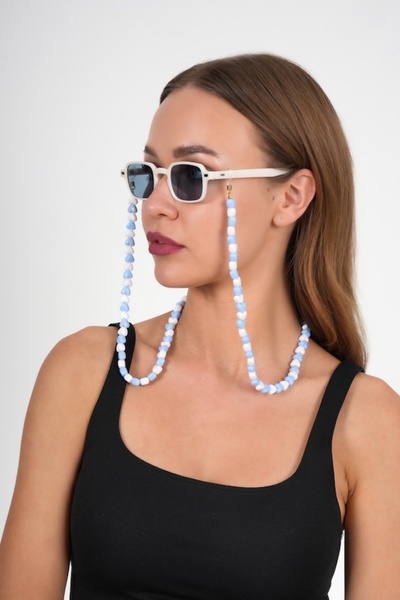 JULIANO Blue Heart Love Colorful Glasses Chain