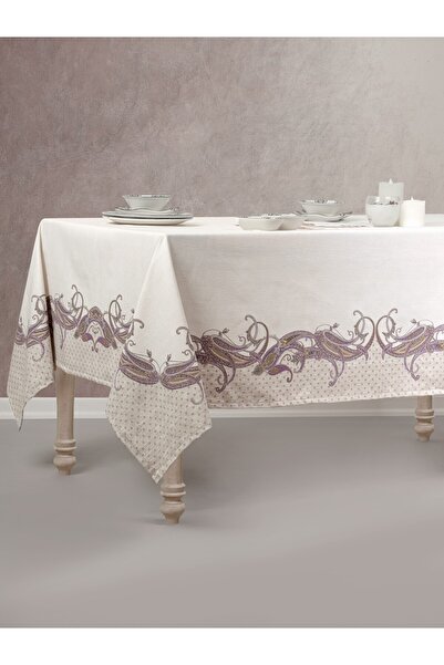 Cotton Box Τραπεζομάντηλο με τύπωμα Nels Beige 170x230