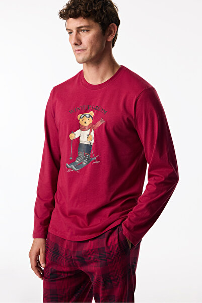 Penti Erkek Ski Dream Ayı Desenli Pantolon Uzun Kollu Pijama Takımı