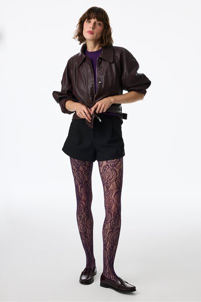 Penti Mürdüm Classy Geometric Patterned Fishnet Pantyhose