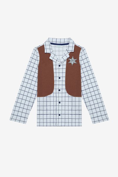 Penti Erkek Çocuk Sheriff Gömlek Pamuklu Çok Renkli Pijama Takımı