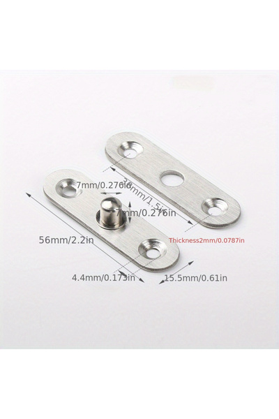 Choice4 56x15.5x2mm 4 قطع من الفولاذ المقاوم للصدأ 360 درجة °   مفصلات دوارة،...