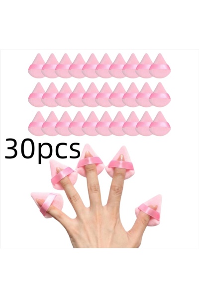 Choice4 XSJFP-30pcs-Pink 10-30PCS Velvet-Touch Triangle Puffs - Hypoallergeni...