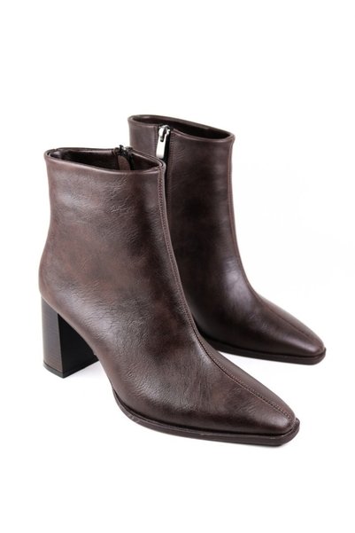 VARENZA WOMAN SHOES Block Heeled Leather Women's Short Boots