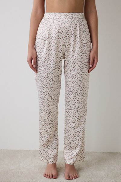Penti Lilah Saten Ekru Pantolon Pijama Altı