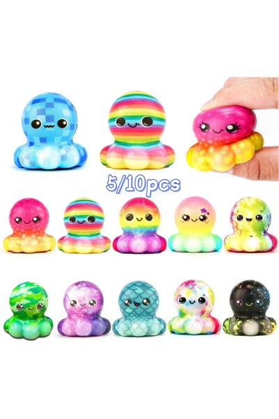 Choice 10PCS Random color Octopus Slow Squeeze Squishies Fidget Toys for Adul...