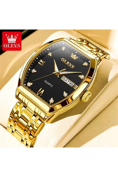 Choice Yes All Gold Black OLEVS 5528 Mens Watch Original Brand Business Quart...