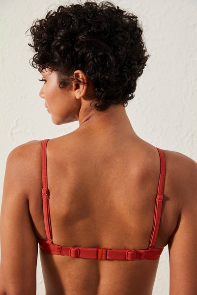 Penti Top de bikini de bază cu sârmă, culoare scorțișoară