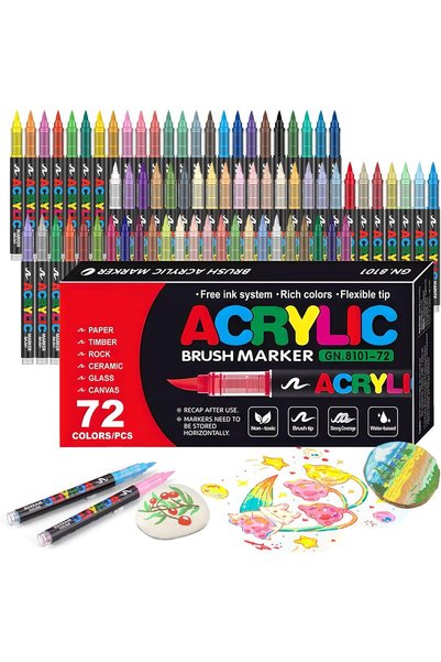 Choice 72 Colors 12-72 Colors Acrylic Paint Pens Markers Brush Tip Paint Mark...