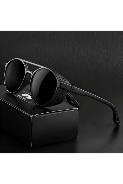choice2 Round C1 Black Steampunk Sunglasses Polarized Sports sun glasses for ...